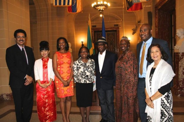 Ambassador Stephen Vasciannie Permanent Representative of Jamaica to the OAS, Anna I, Ms. Dione Peart, Mrs. Julia Hyatt Minister/Alternate Representative of Jamaica to the OAS, Michael Thompson, Professor Carolyn Cooper, UWI, Mona, Mr. Joseph McLaren and Patricia Chin.